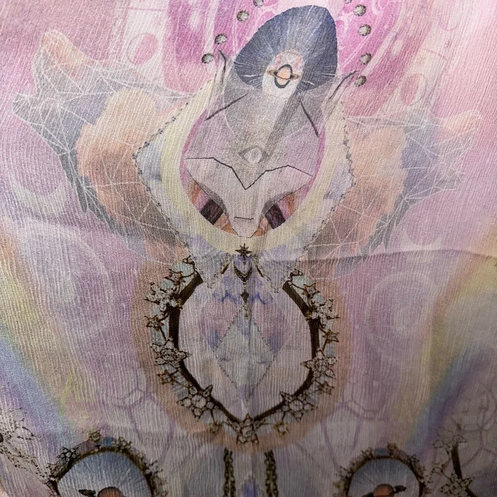 CAMILLA *Wings of Pegasus* pink celestial print silk scarf belt top headband